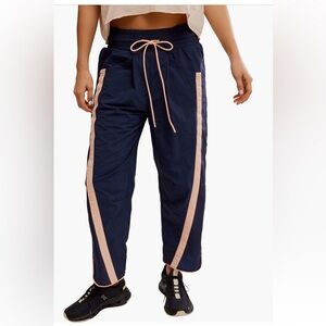 Free People Navy and Pink Track Pants M